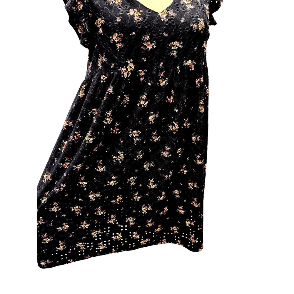"EVERLY "Mini, Eyelet Material, Floral‎ throughout Dress,Fairy Goth, Size M